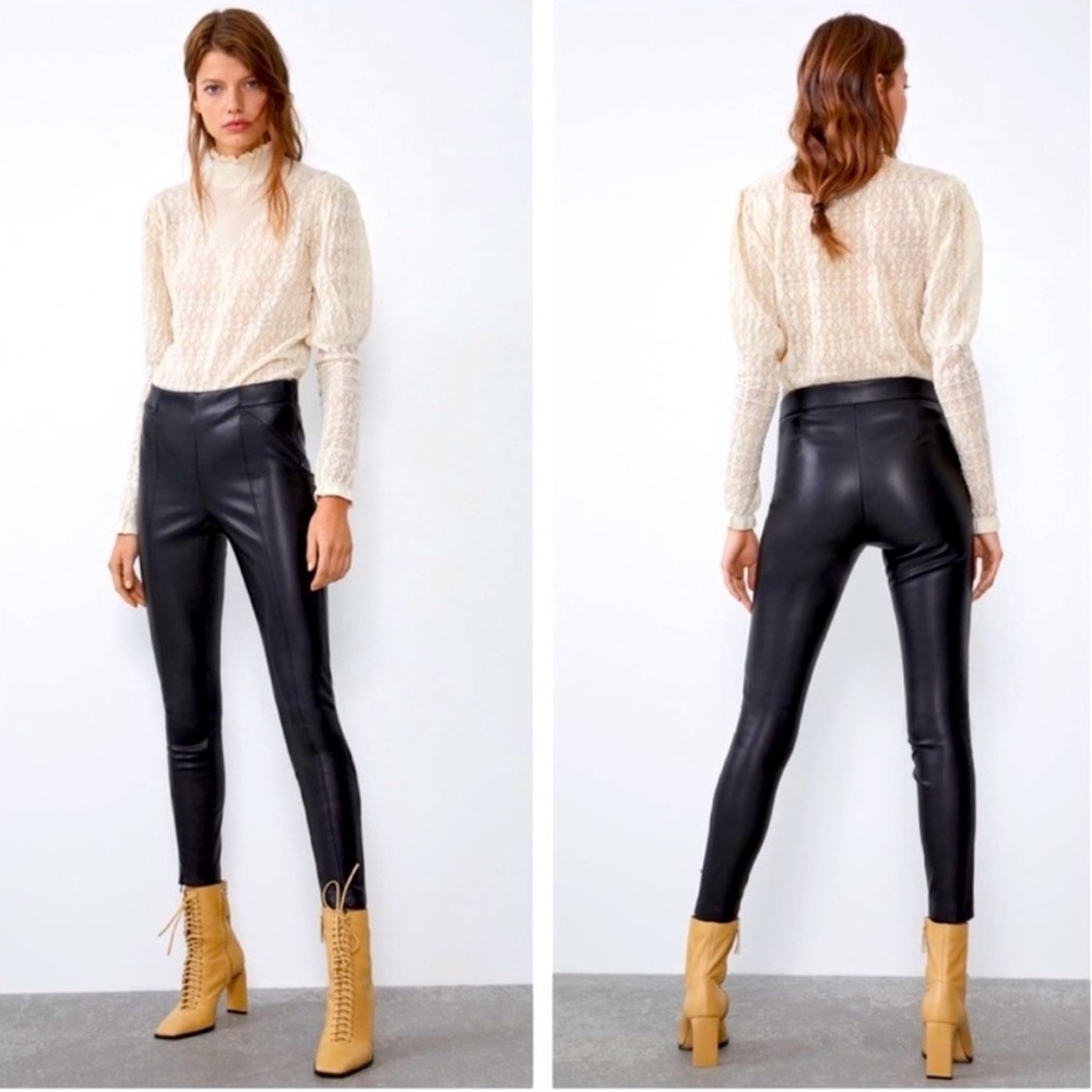 NWT Zara faux leather skinny pants